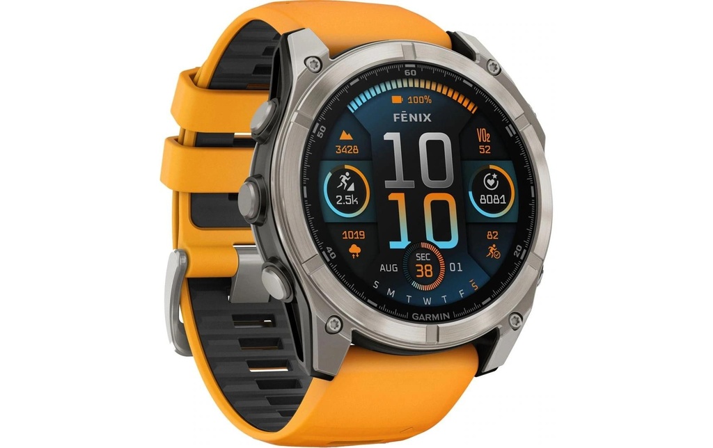 GARMIN Montre de sport Fenix 8 AMOLED Sapphire, 51 mm Orange