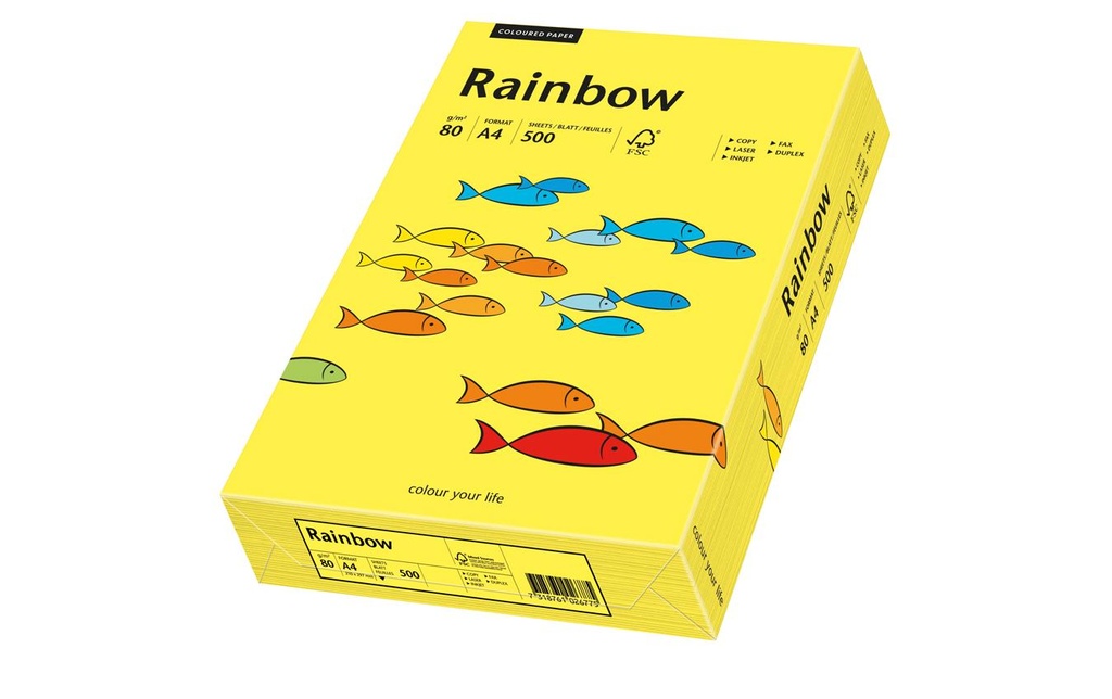 RAINBOW Rainbow A4 80g jaune moyen (500 pces)