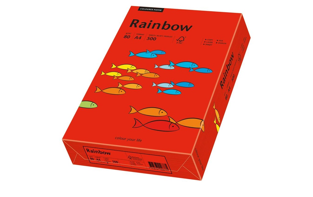 RAINBOW Rainbow A4 80g rouge intense (500 pces)