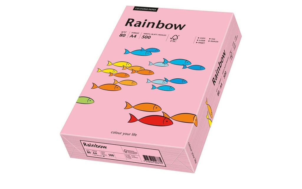 RAINBOW Rainbow A4 80g rose (500 pces)
