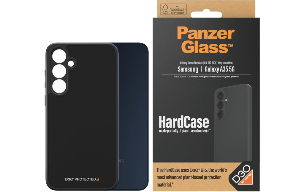 Panzerglass Coque arrière HardCase D3O Galaxy A35 5G Black