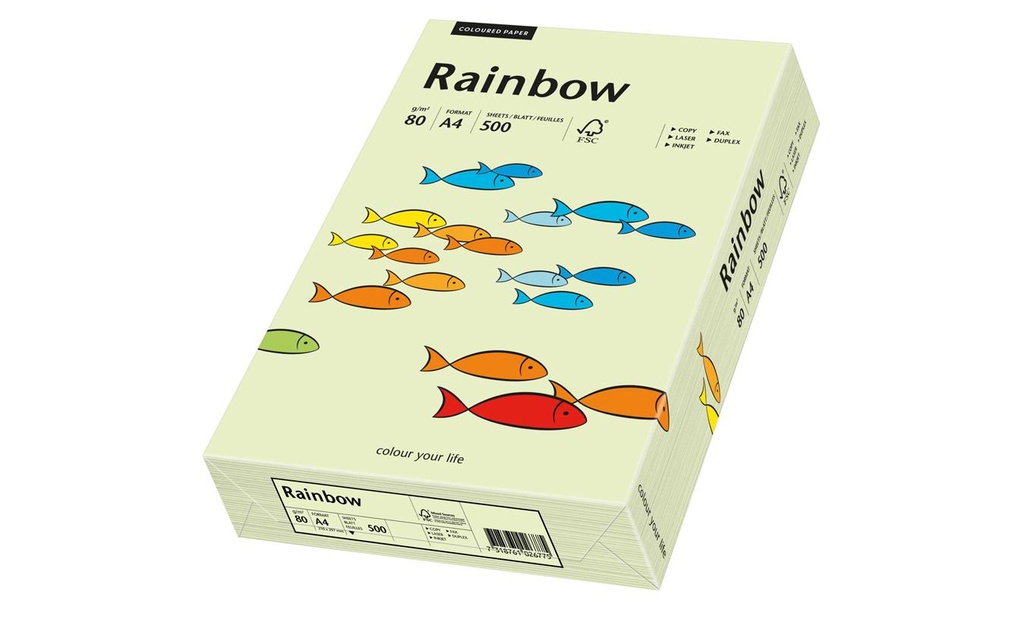 RAINBOW Rainbow A4 80g vert clair (500 pces)