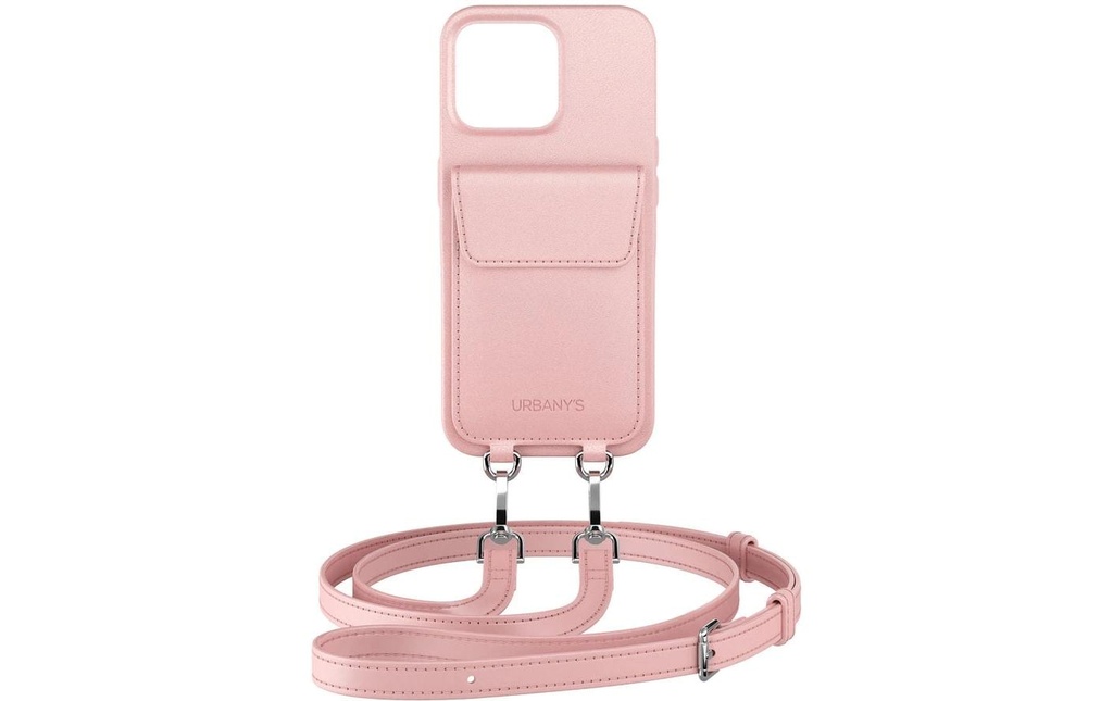 Urbany's Necklace Case Chaîne de téléphone portable+. iPhone 16 Pro Cotton Candy