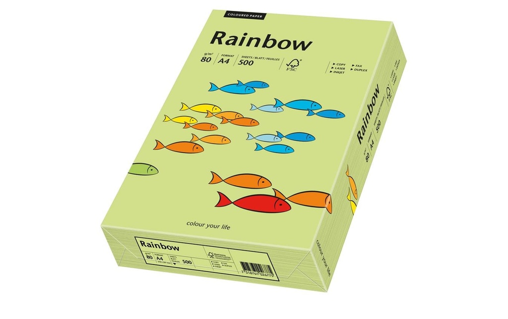 RAINBOW Rainbow A4 80g vert fluo (500 pces)