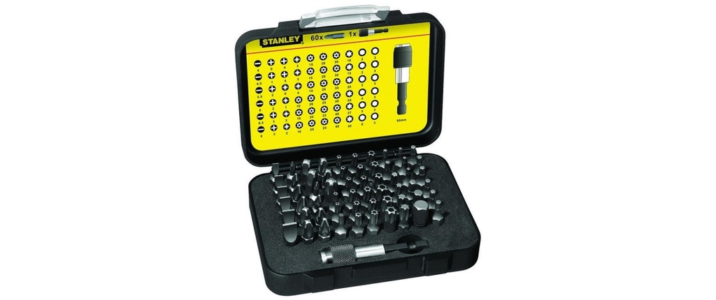 Stanley Kits de bits 1/4 61-teilig