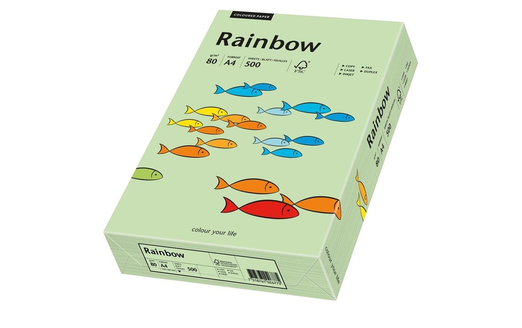 RAINBOW Rainbow A4 80g vert moyen (500 pces)