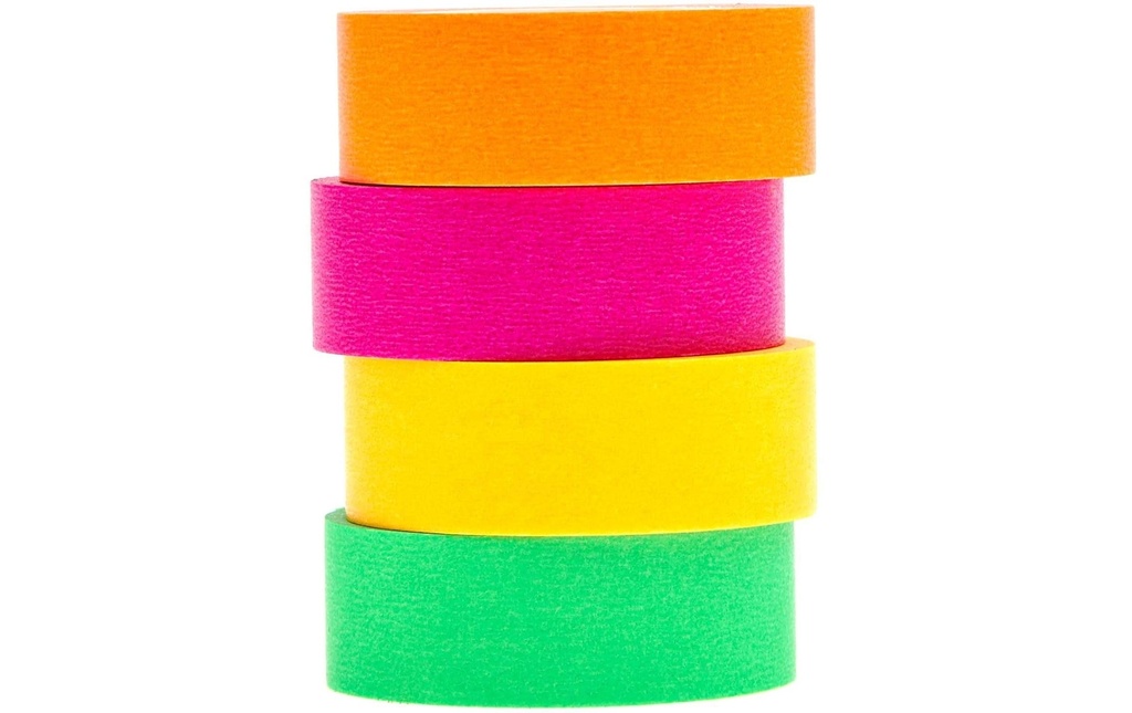 Rico Design Ruban Washi 4 pièces, néon, 10 m