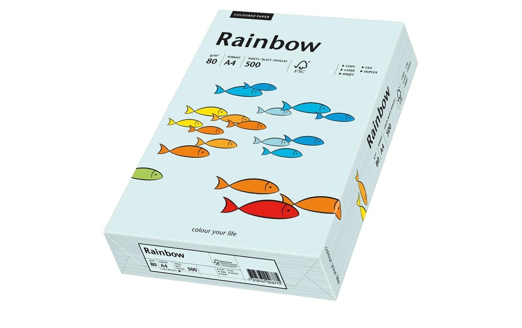 RAINBOW Rainbow A4 80g bleu clair (500 pces)