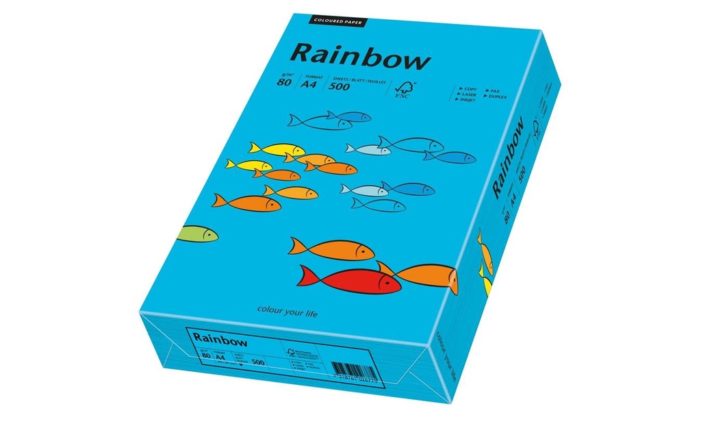 RAINBOW Rainbow A4 80g bleu (500 pces)