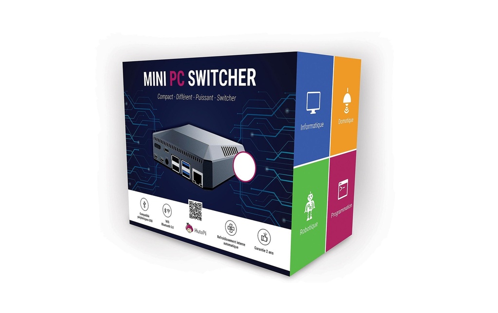 HutoPi Kits de démarrage MiniPC Switcher Raspberry Pi 4, 4 GB, 256 GB