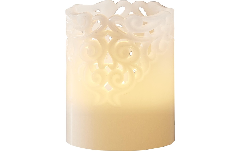 Star Trading Bougie LED Pillar Clary Ø 8 x 10 cm, Blanc