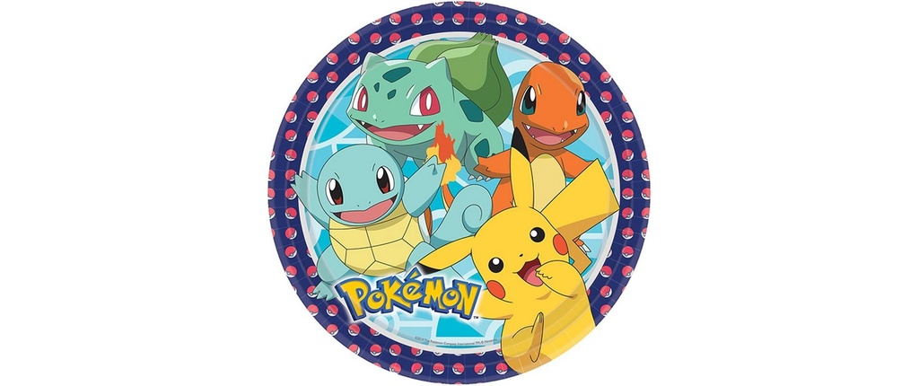 Amscan Assiettes jetables Pokemon 8 pièces