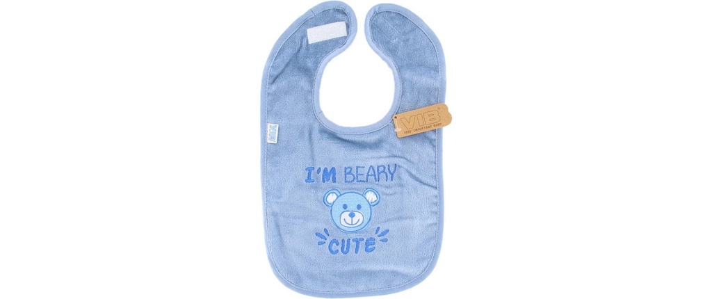 Very Important Baby Bavoir I`m Beary Cute bleu 38 x 22 cm
