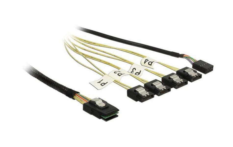 Delock Câble SATA 4x SATA-SFF-8087 Reverse Breakout 100 cm