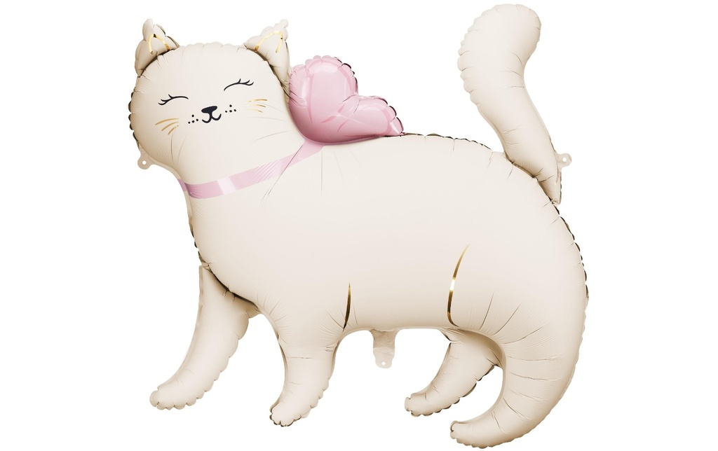 Partydeco Ballon en aluminium Chat Blanc