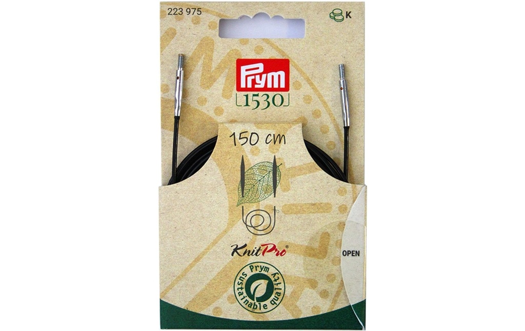 Prym 1530 Corde et accessoires pour aiguilles circulaires, 150 cm