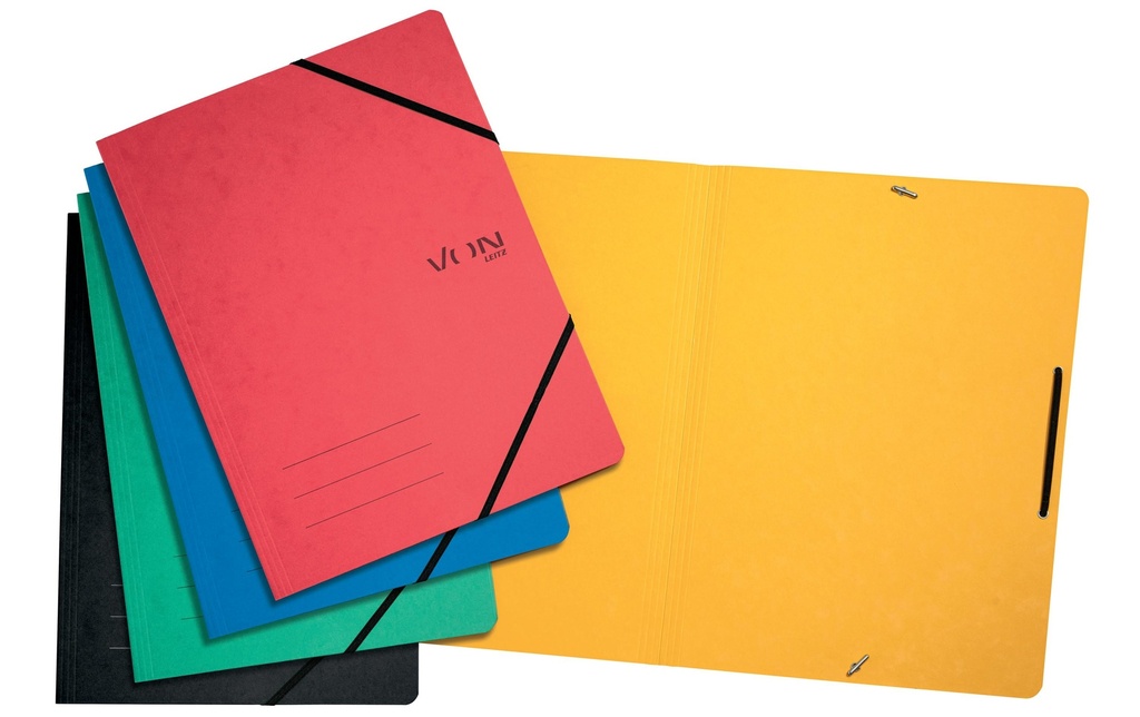 VON Portfolio à ruban élastique A4, 5 pièces, multicolore