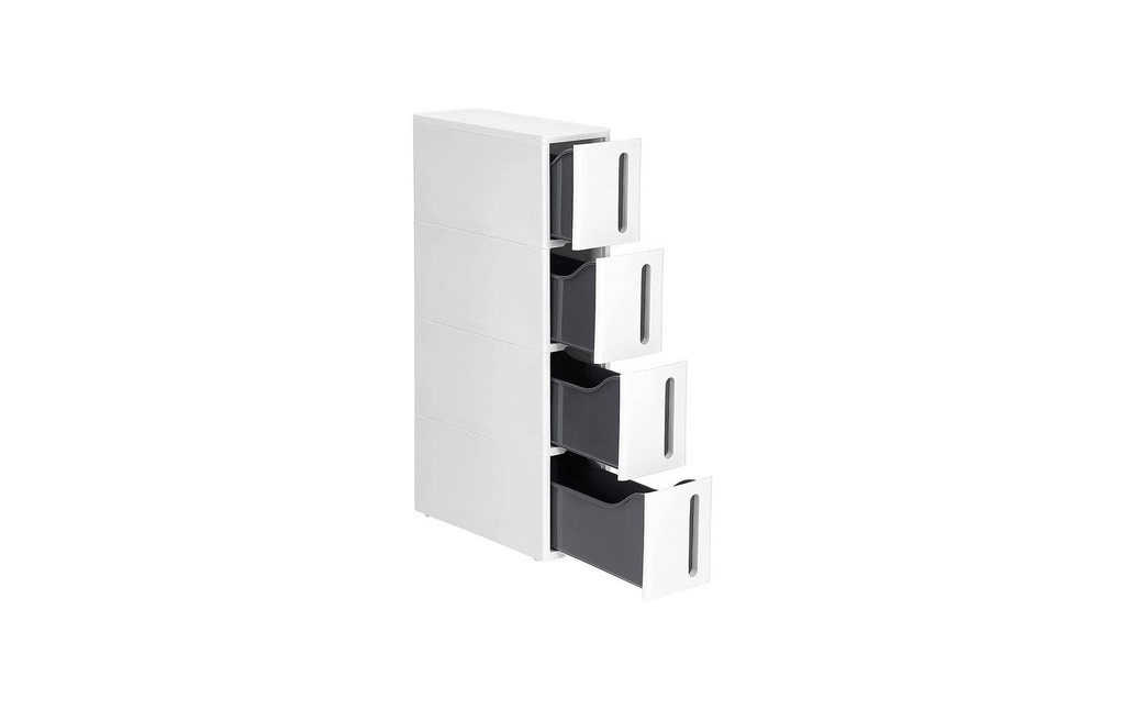 Songmics Étagère de niche sur roulettes 17 x 83 x 45 cm, Blanc