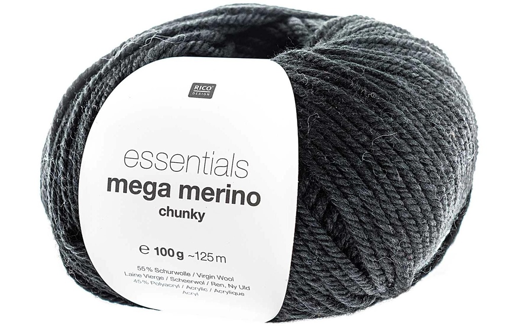 Rico Design Laine Essentials Mega Wool chunky 100 g, Noir