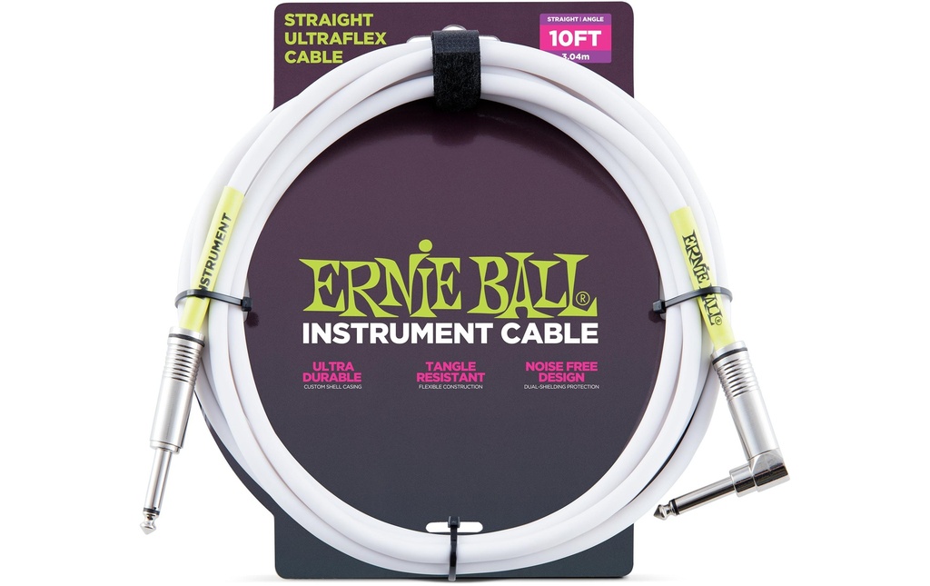 Ernie Ball Câbles d’instruments 6049 - 3.05 m, Blanc