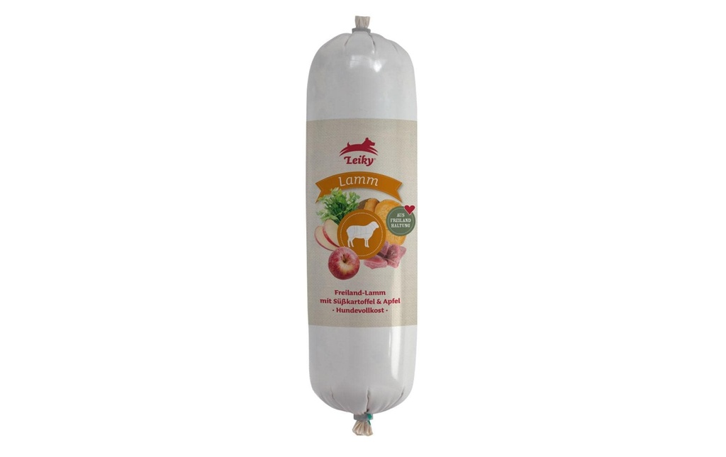 Leiky Alimentation humide Saucisse pour chiens agneau fermier, 700 g