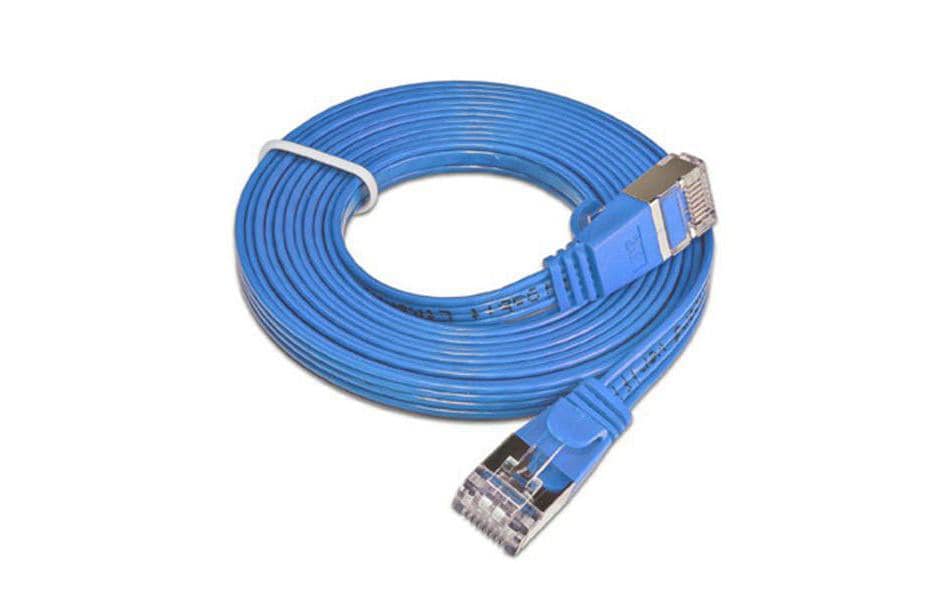 SLIM Câble patch slim RJ-45 - RJ-45, Cat 6, STP, 0.25 m, Bleu