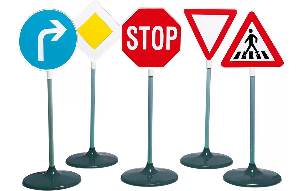 Klein-Toys Circulation routière Kit de panneaux de signalisation 5 pièces