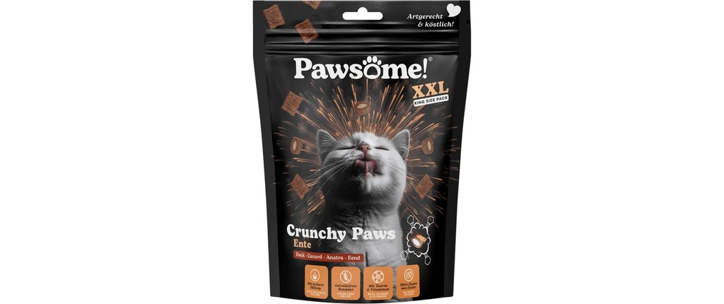 Pawsome Cat Crunchy Paws canard 150 g