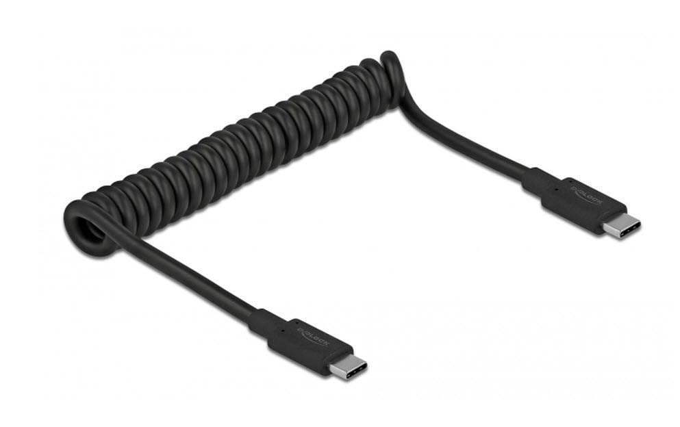 Delock Câble spiralé USB 3.0 10Gbps, 3A USB-C - USB-C 0.7 m