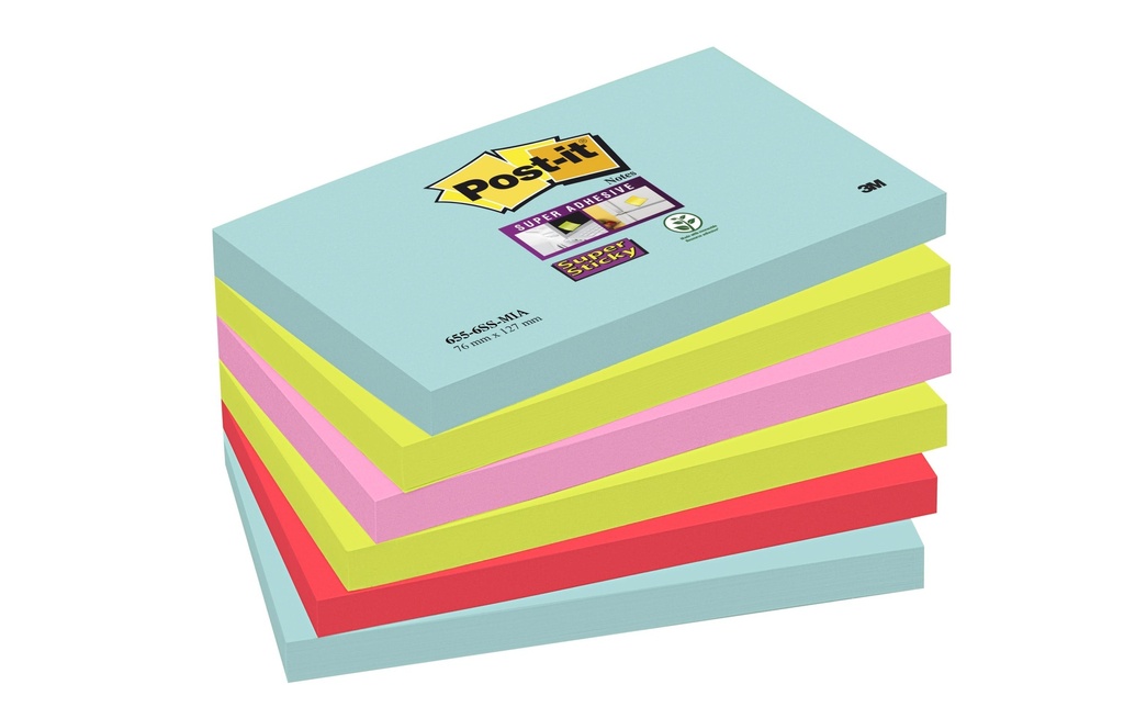 Post-it Fiche de bloc-notes Post-it Super Sticky Notes 12.7 cm x 7.6 cm