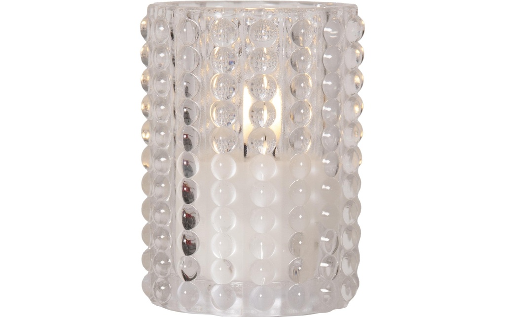 Star Trading Bougie LED Flamme Dotty, Transparent, 13 cm
