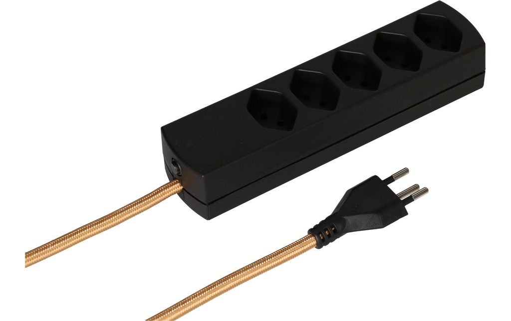 maxTex Bloc multiprises MaxTex 5x T13, noir/or