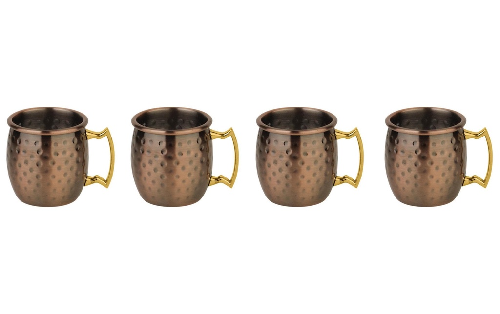 Paderno Gobelets à cocktail Moscow Mule Mini 60 ml, 4 Pièce/s, Laiton/Cuivre