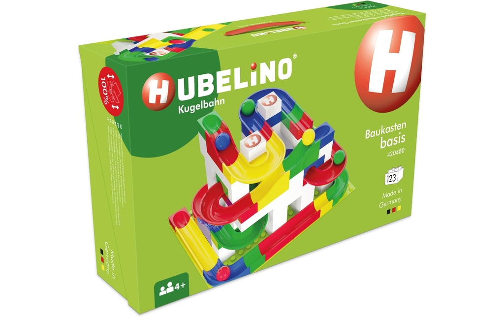 Hubelino Circuit de billes Système modulaire de base 123 pièces