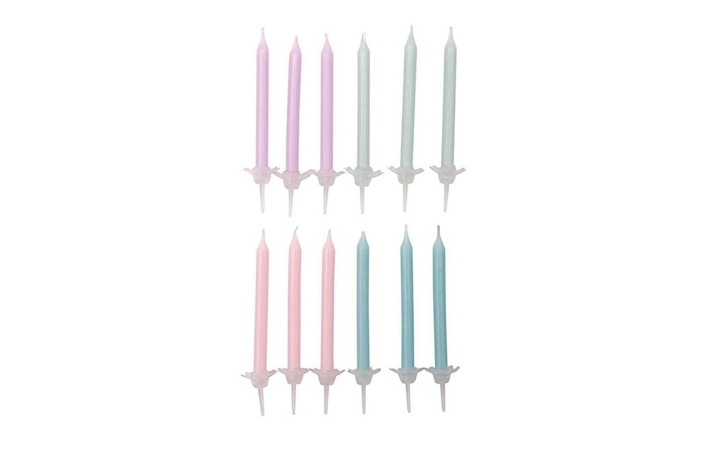 Rico Design Bougie Set Pastell avec support, 24 pièces