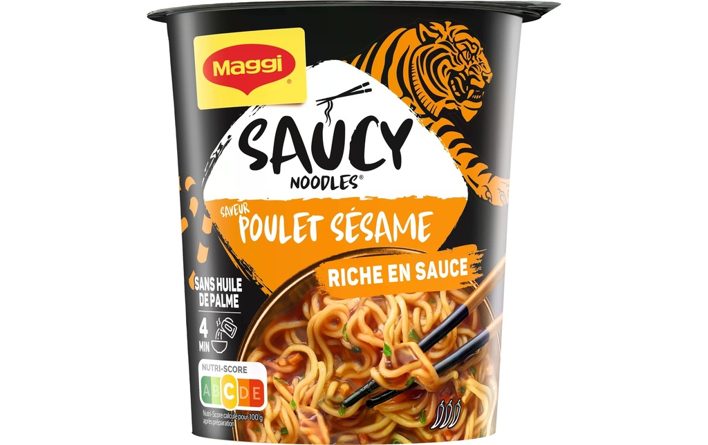 Maggi Plat préparé Saucy Noodles Cup Saveur poulet-sésame 75 g