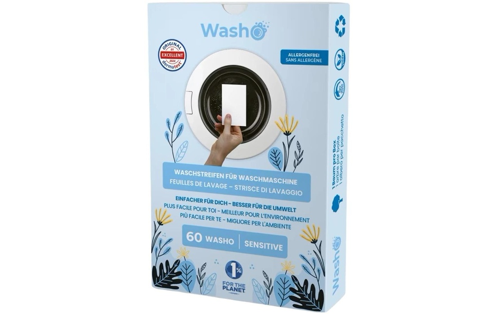 Washo Bandelettes de lavage Sensitive 60 Pièce/s