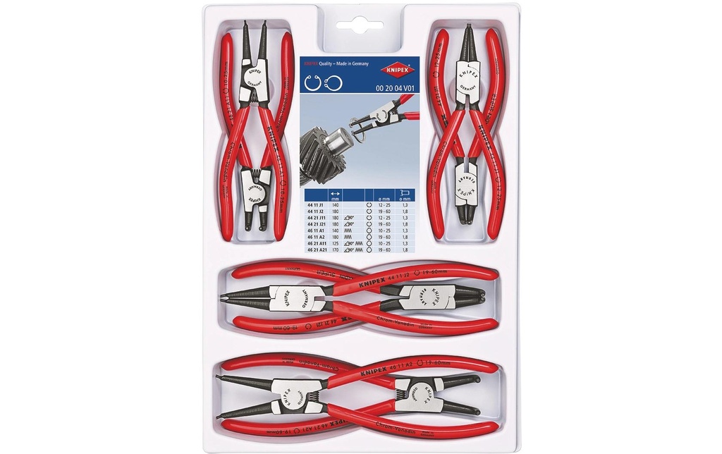 Knipex Jeu de pinces à circlips 8 pièces
