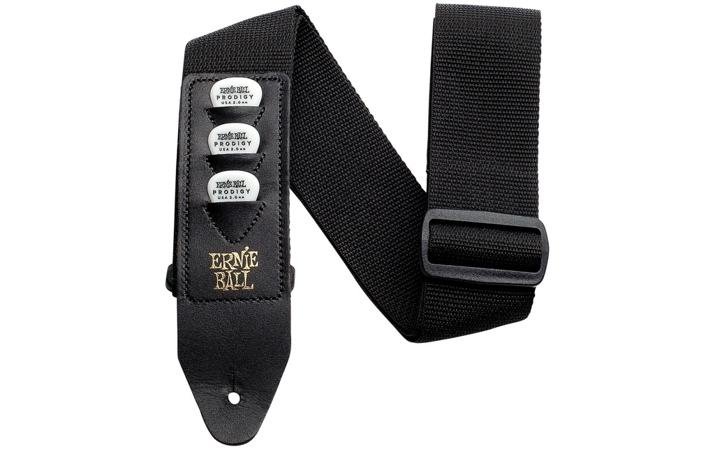 Ernie Ball Sangle de guitare Sangle porte-picking Polypro Noir
