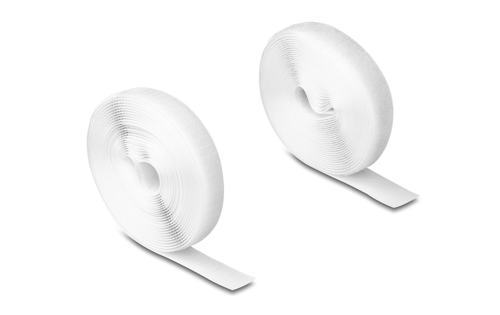 Delock Bande auto-agrippante Rouleau de bande scratch L 5 m x l 20 mm Blanc