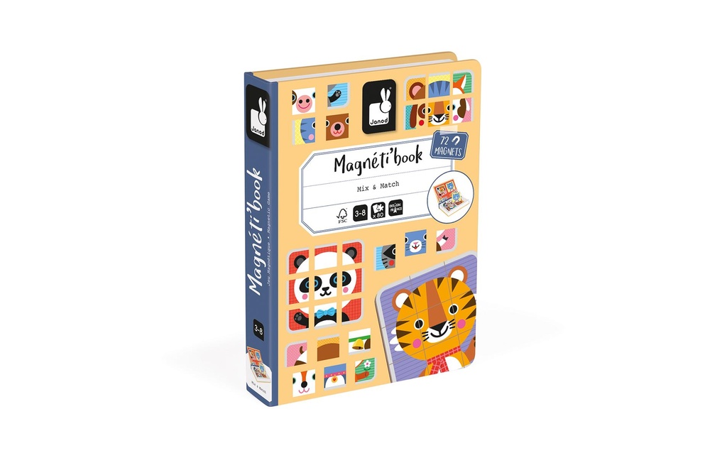 Janod Jouets d’occupation Livre magnétique Mix & Match