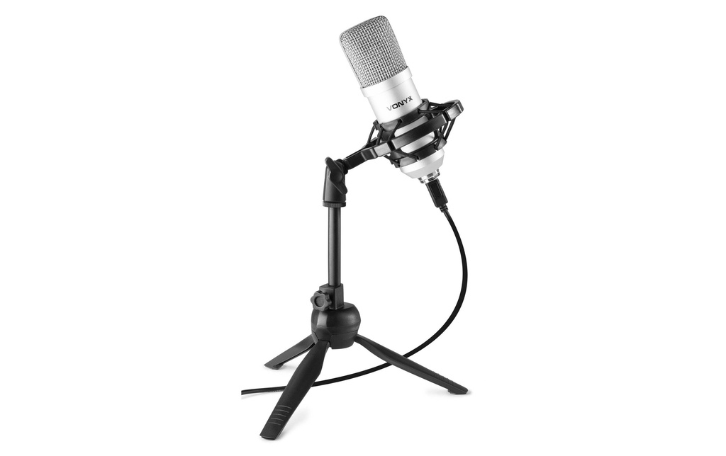 Vonyx Microphone à condensateur CM300S Argent