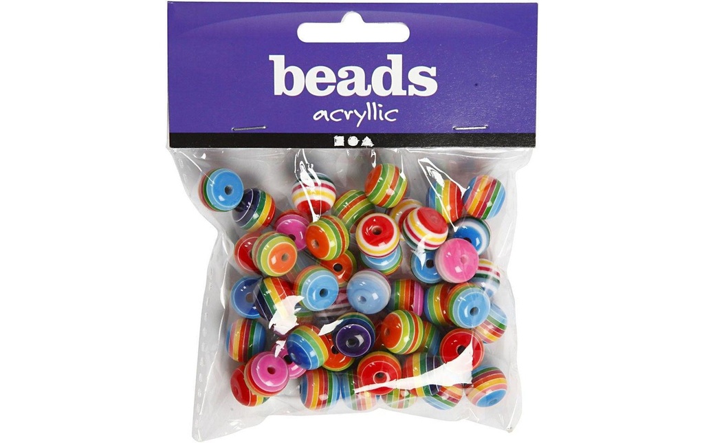 Creativ Company Perles en résine 12 mm mélange multiple