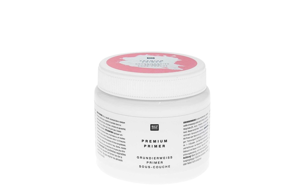 Rico Design Couche de fond Blanc d'apprêt Premium 500 ml