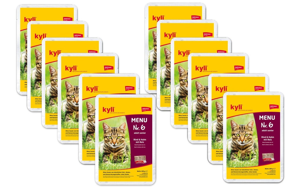 kyli Alimentation humide Adult Senior, Menu n° 6, 12 x 100 g