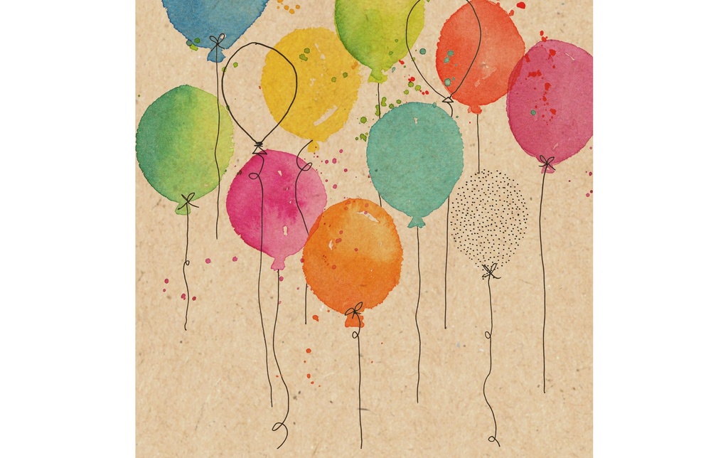 Braun + Company Serviettes en papier Ballon Party 33 cm x 33 cm, 20 Pièce/s