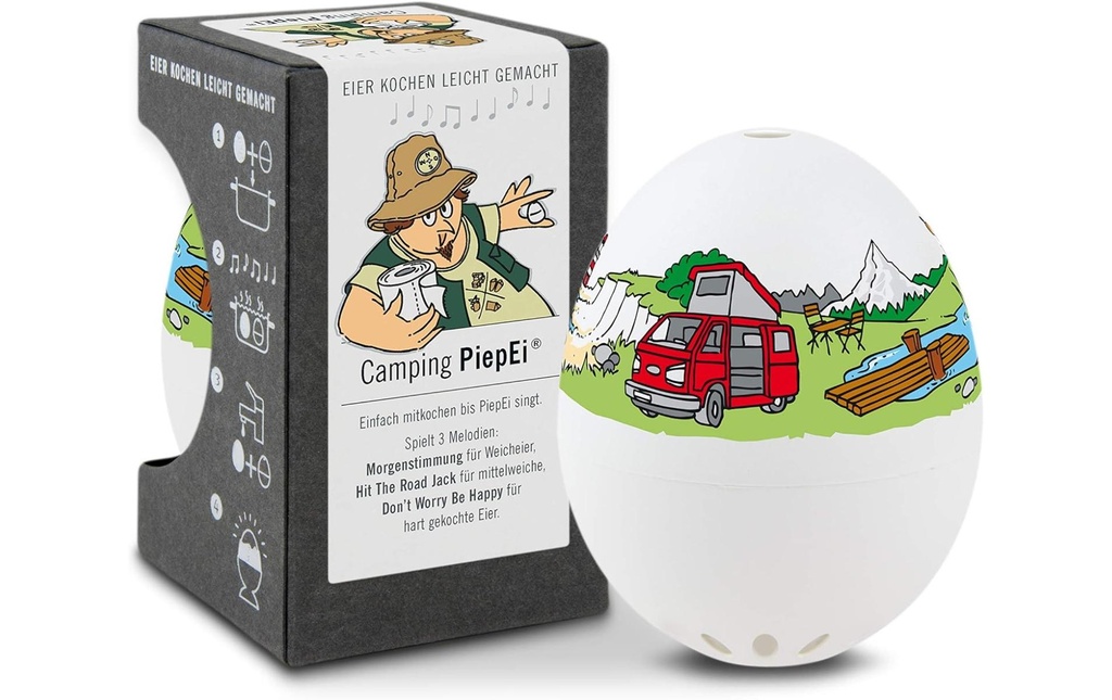 PiepEi Minuteur de cuisine Coquetier chantant Camping, Blanc / Vert