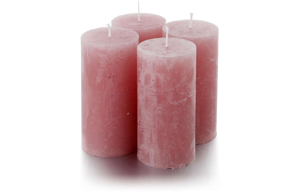 balthasar Bougie cylindrique Rustico Rose, 4 Pièce/s