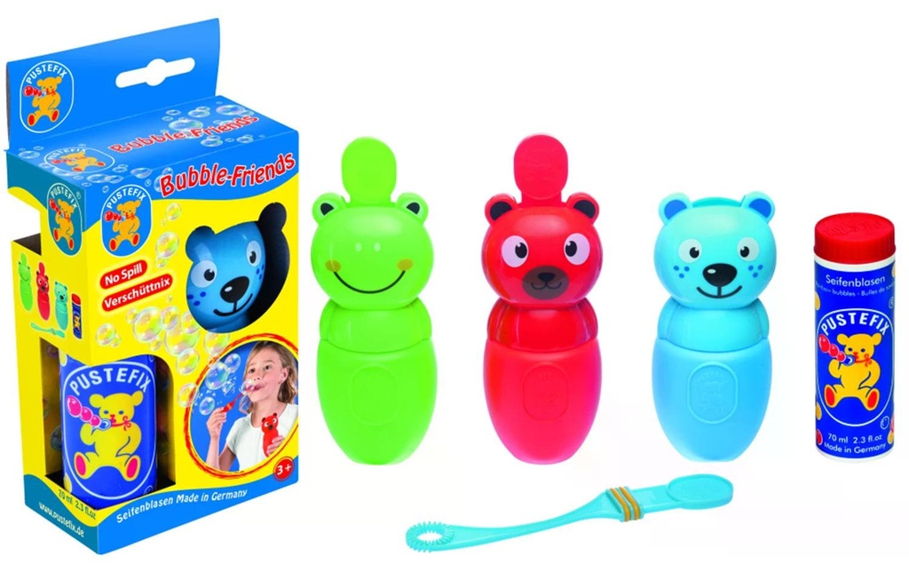 Pustefix Bulles de savon Bubble-Friends assortis