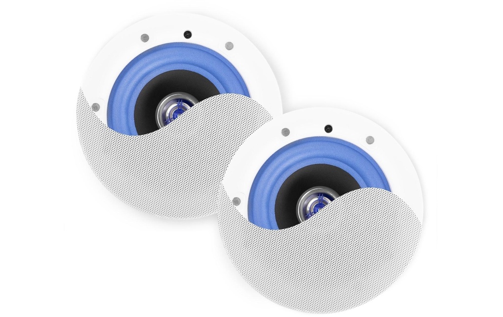 Power Dynamics Haut-parleur de plafond ESCS6 Ensemble de 2, 15W, blanc